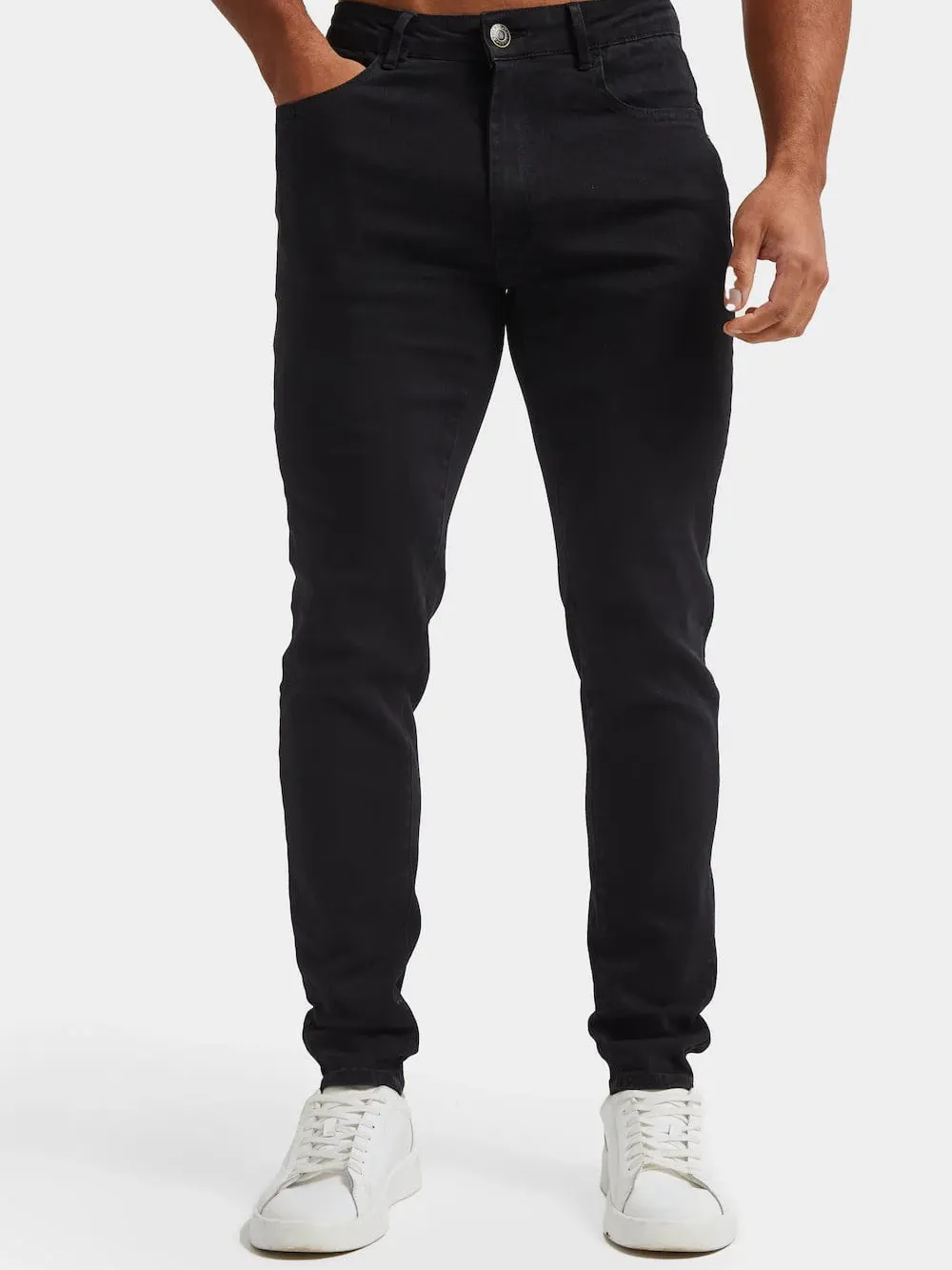 Black Casual Daily Athletic Jeans