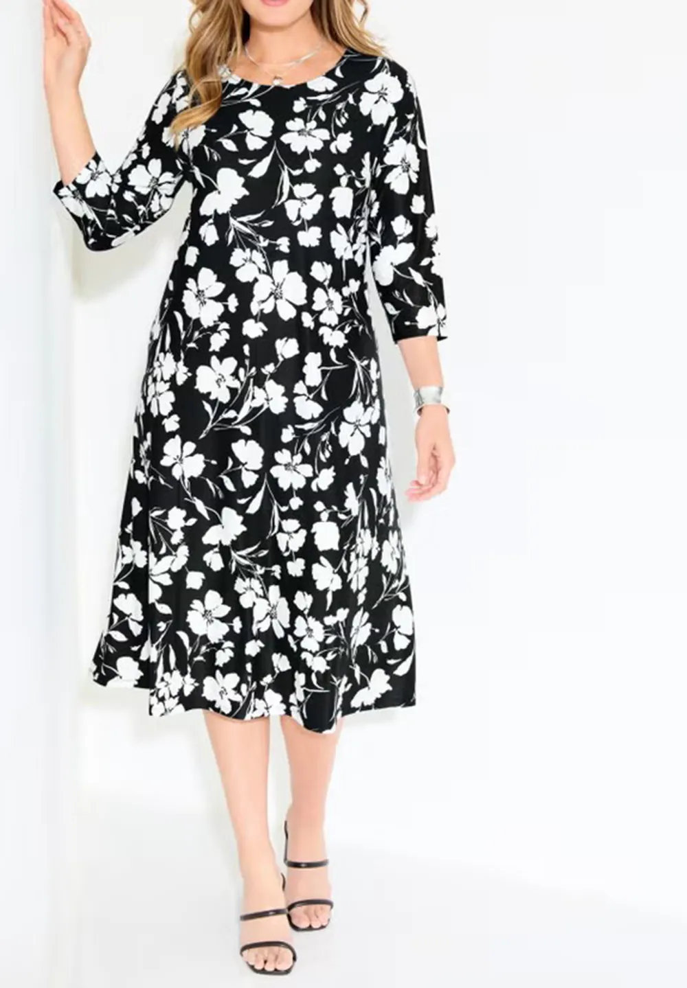 Three Quarter Sleeve Dress