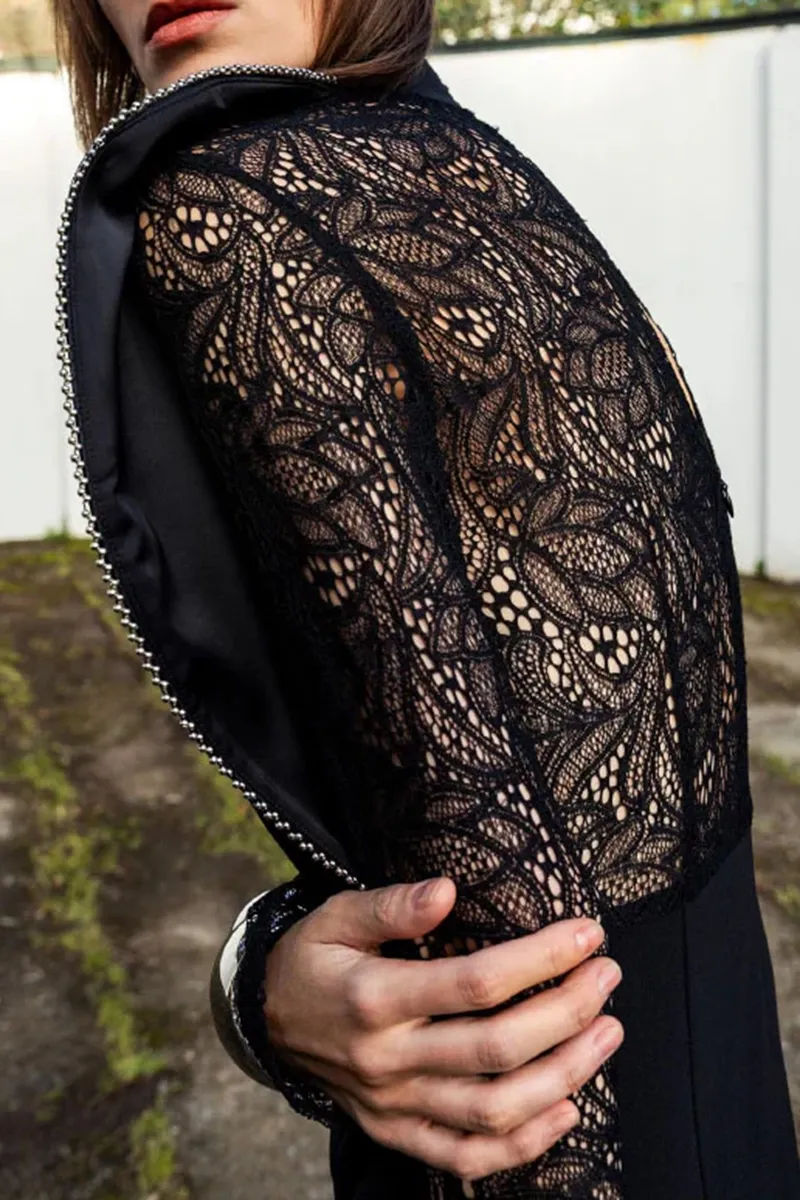 Mesh Insert Wrap Style Midi Dresses