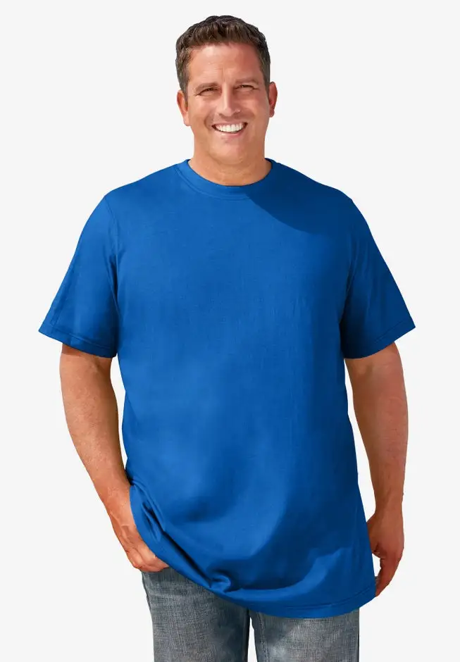Shrink-Less Lightweight Longer-Length Crewneck T-Shirt