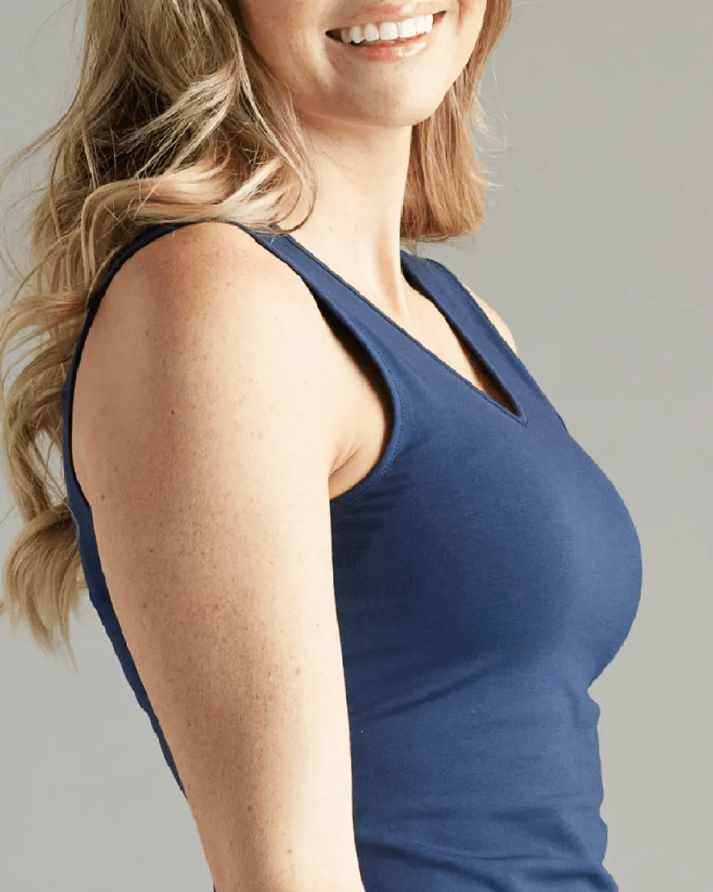 Blue Reversible Sleeveless Tank