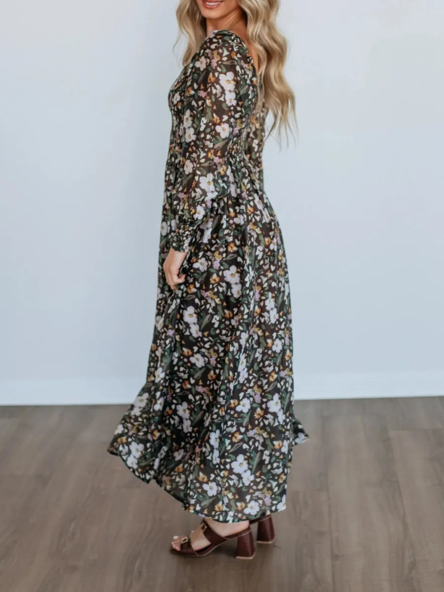 Bohemian Floral Midi Dress