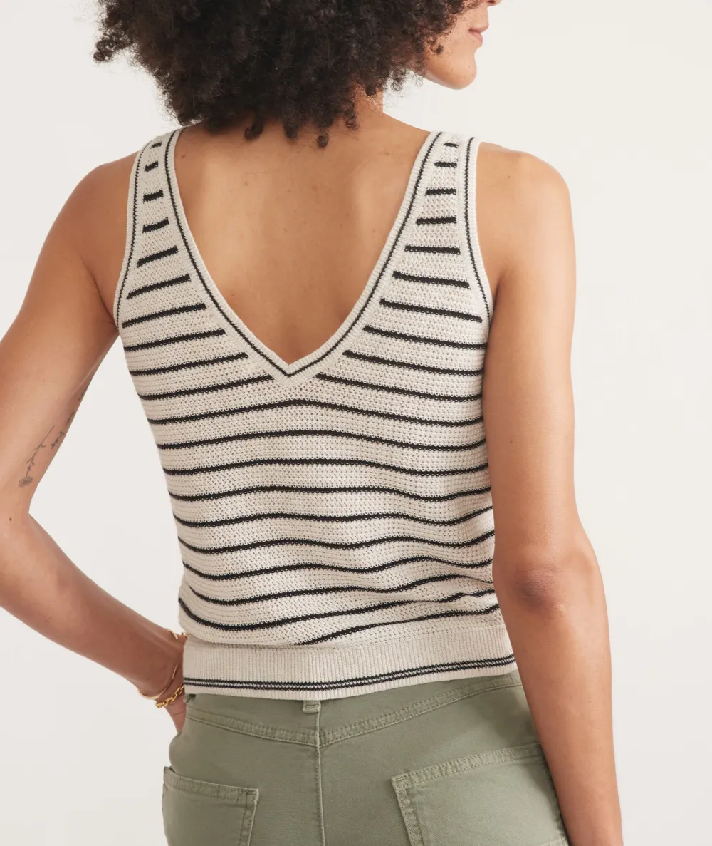Monochrome Striped Sleeveless Top