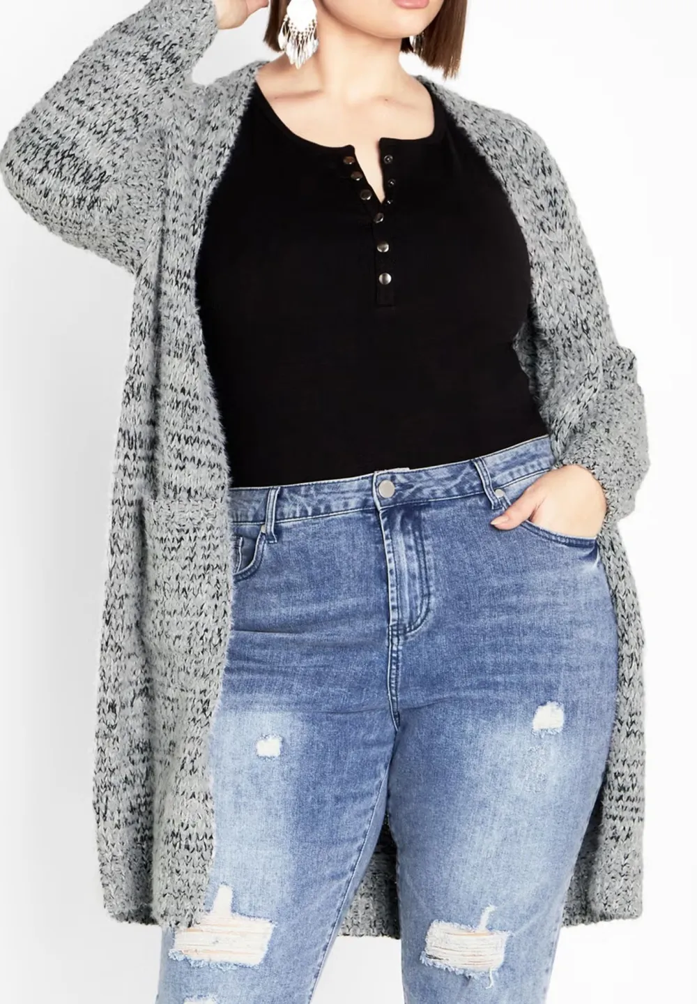 V-Neck Casual Cardigan