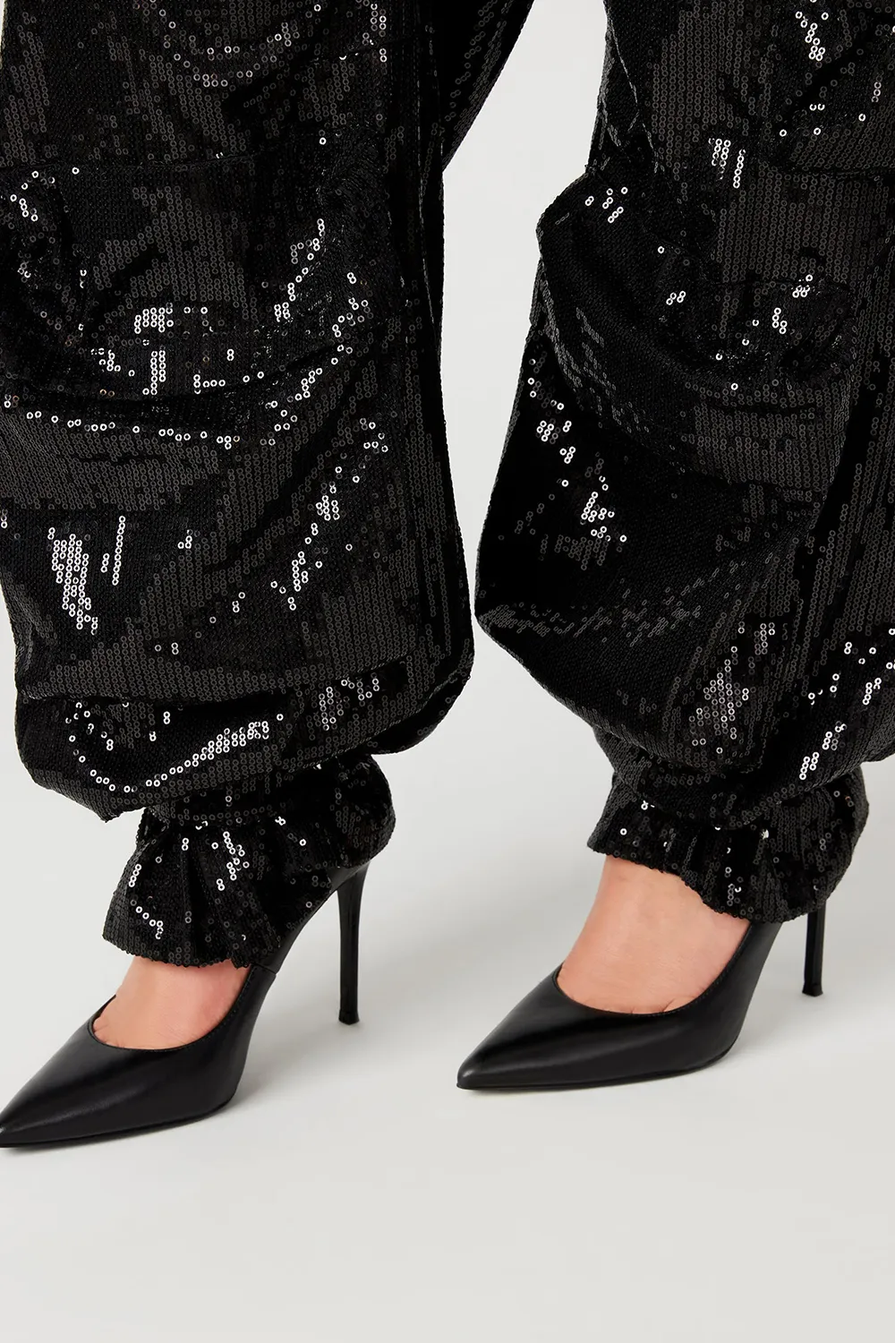 Cotton Sequin Pant Black