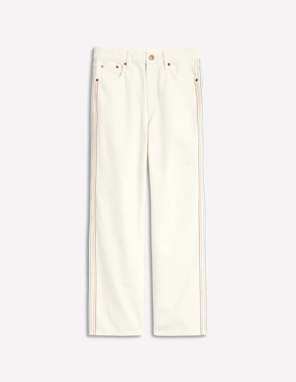 White Side - Stripe Wide - Leg Pants