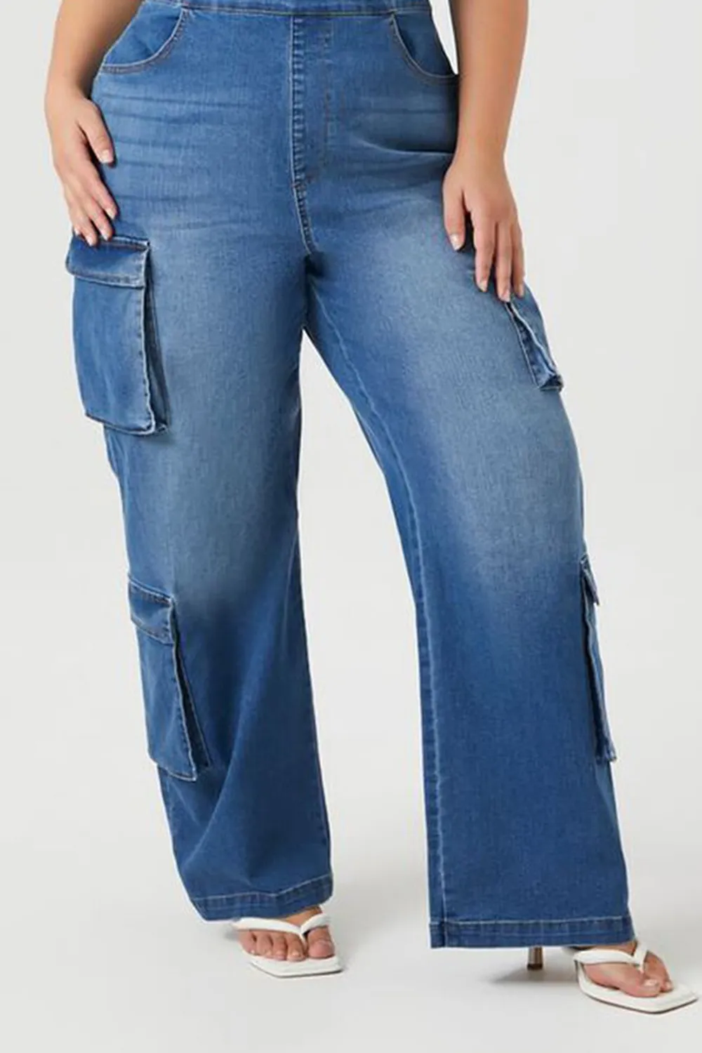 Plus Size Strapless Denim Jumpsuit