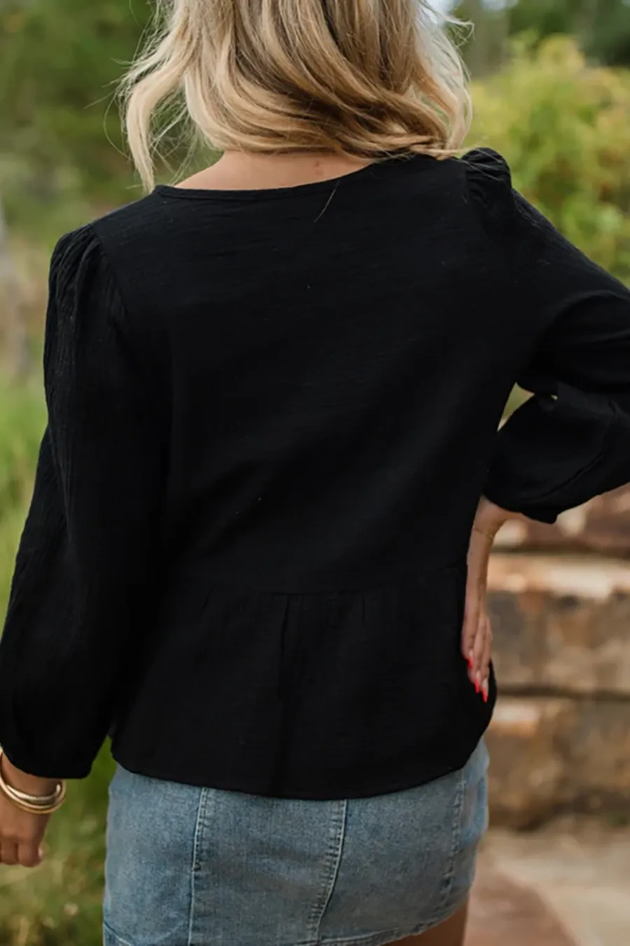 Black Bow Detail Blouse