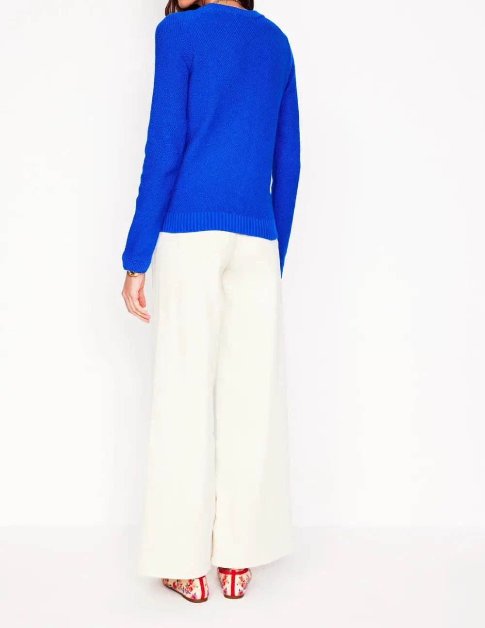 Royal Blue Open - Front Knit Cardigan