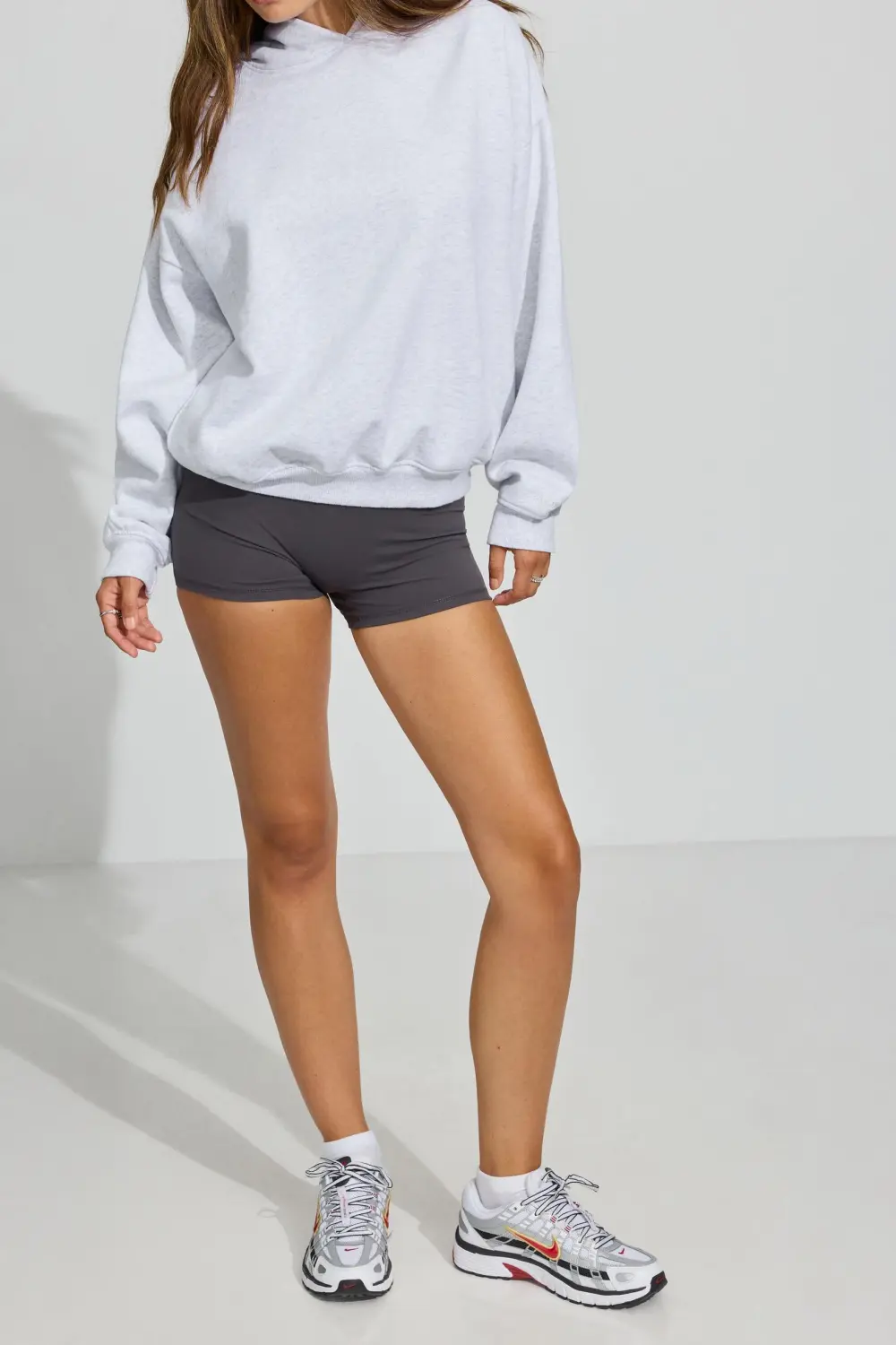 Grey Marled Oversized Hoodie