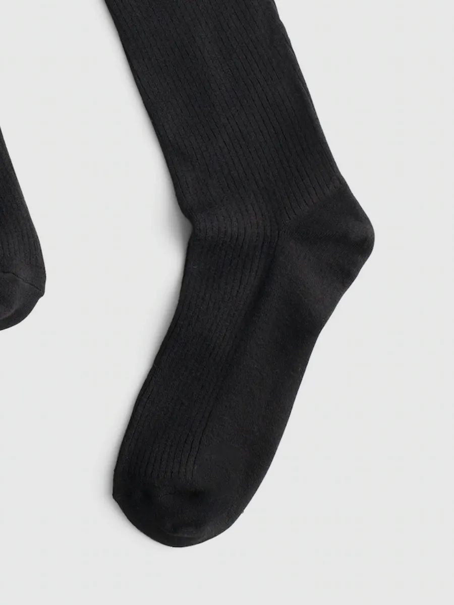 Sleek Black Ribbed Socks