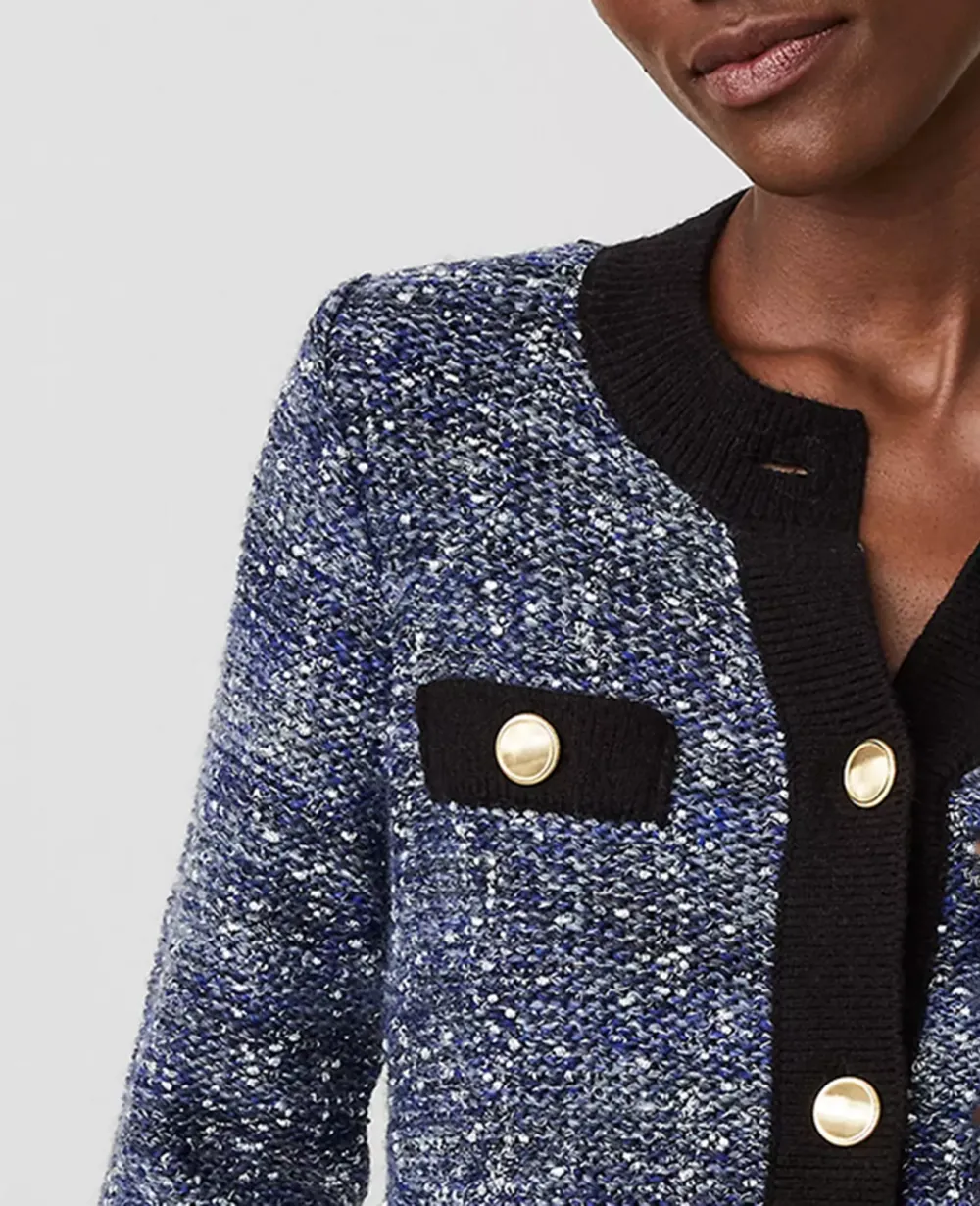 Tweedy Texture Button Trim Jacket