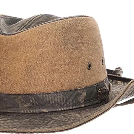 Cloth Safari Hat with Camo Band