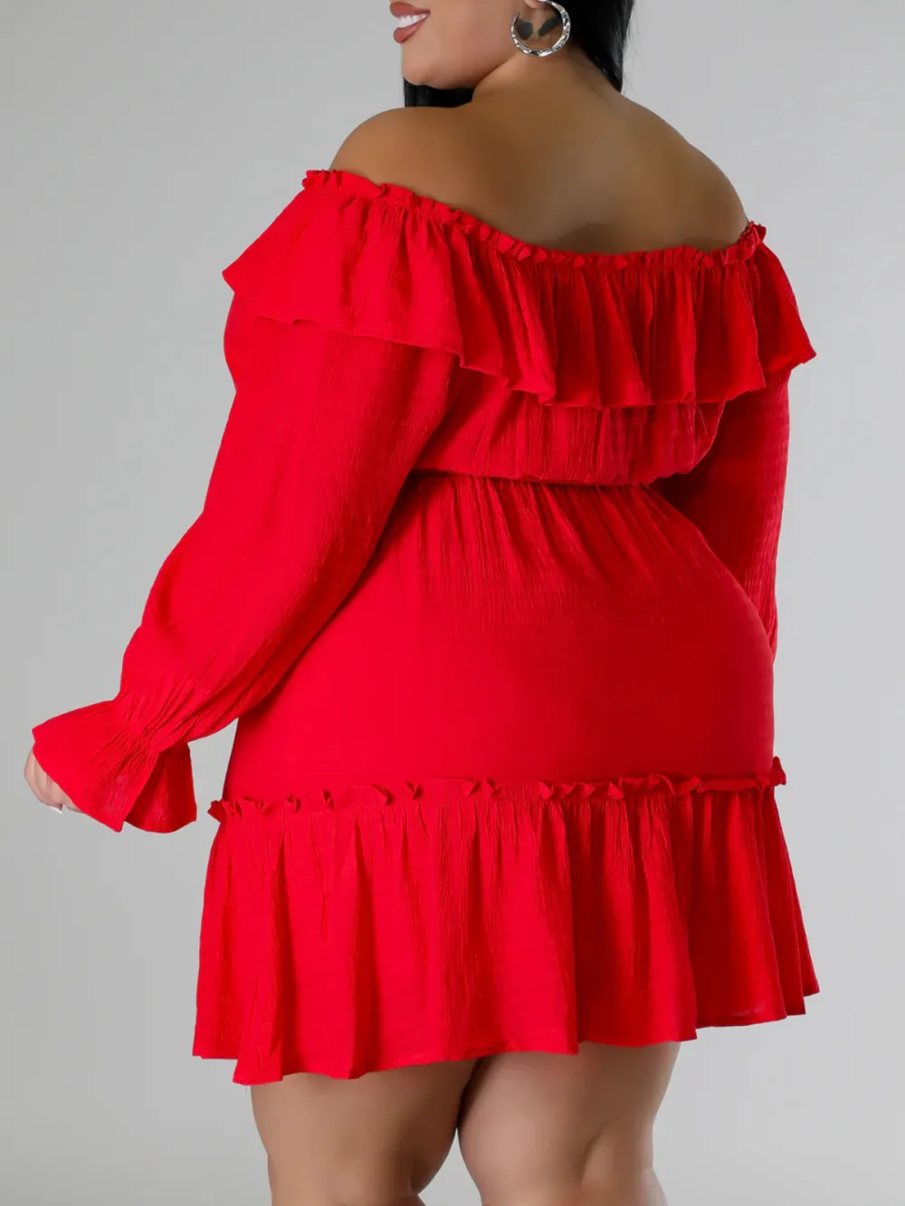 Straight Neck Tie Front Dress