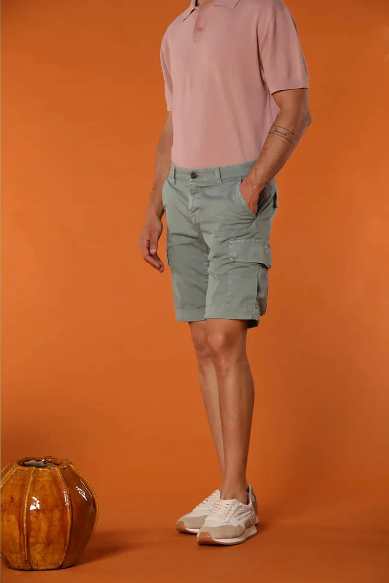 Light Green Men'S Stylish Slim Fit Cotton Shorts