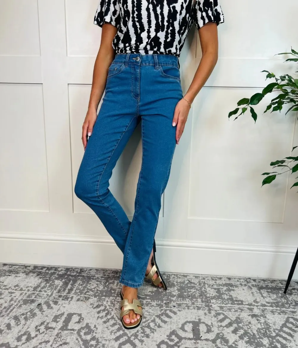 Light Blue Denim Slim Leg Jeans