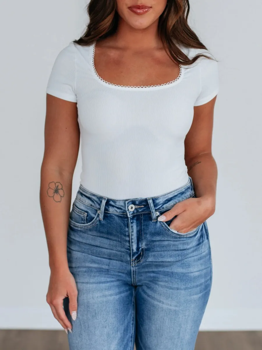 Square Neck Short Sleeve Bodysuit