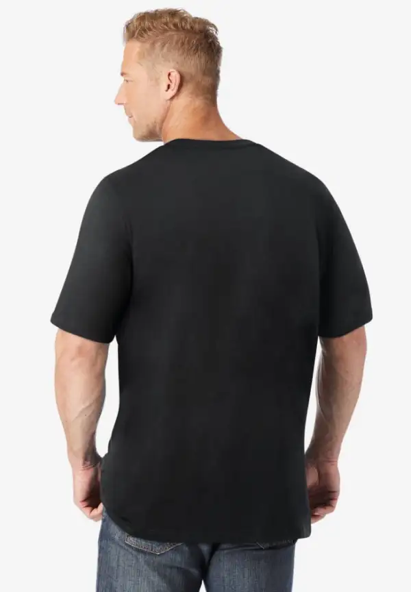 Shrink-Less Lightweight Longer-Length V-neck T-shirt