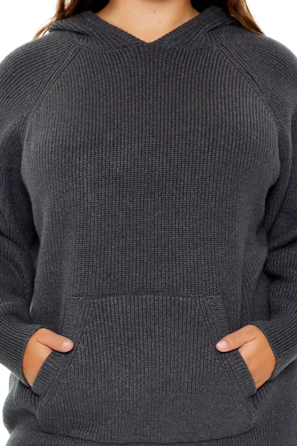 Plus Size Sweater-Knit Hoodie
