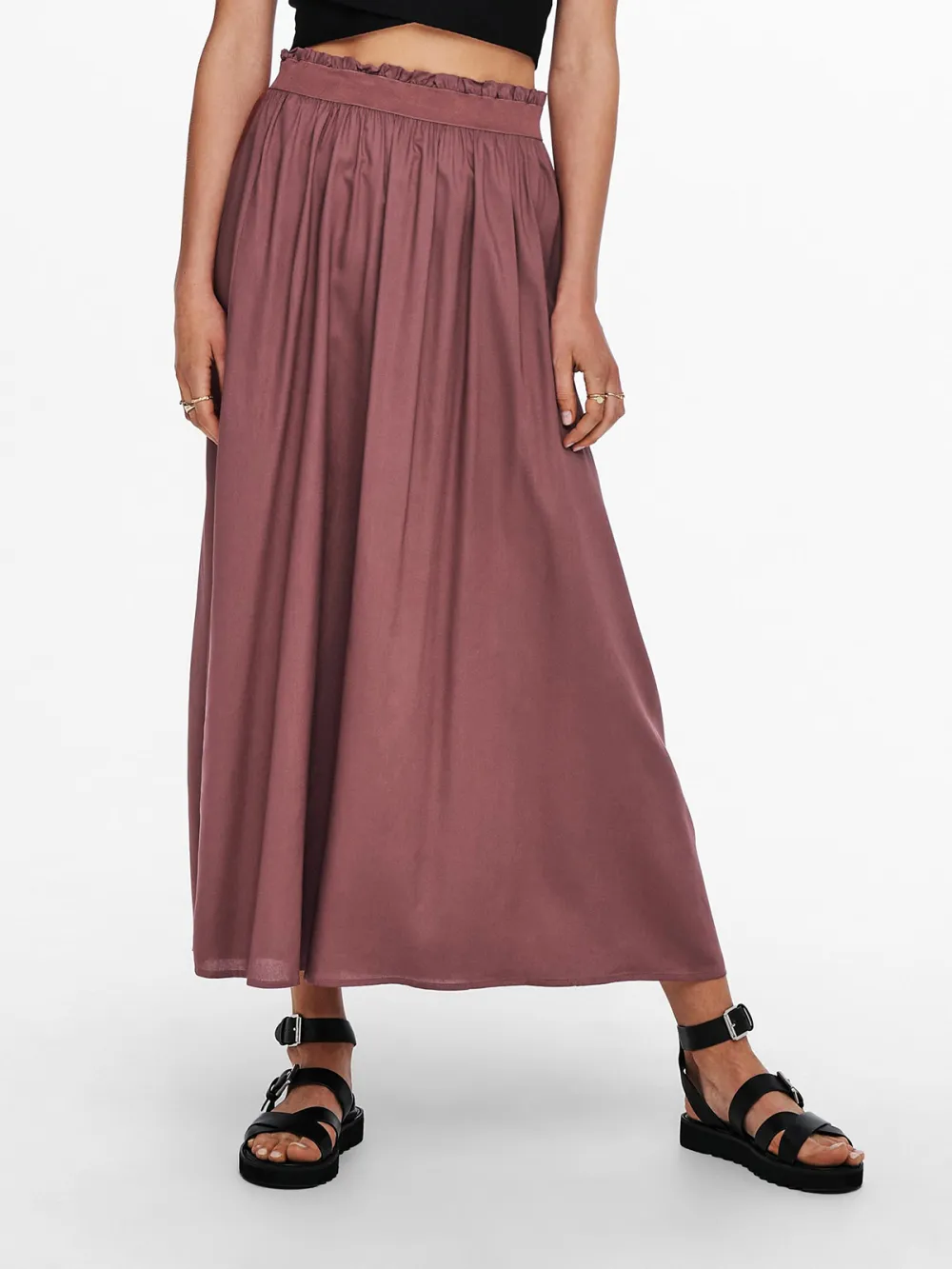 Plain Colored Casual Style A-line Skirt