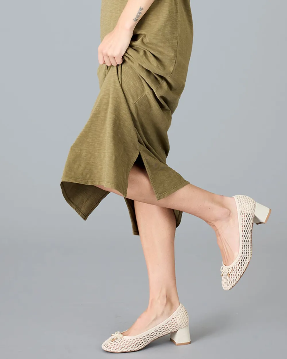 Burnt Olive Short Sleeve Maxi Dress