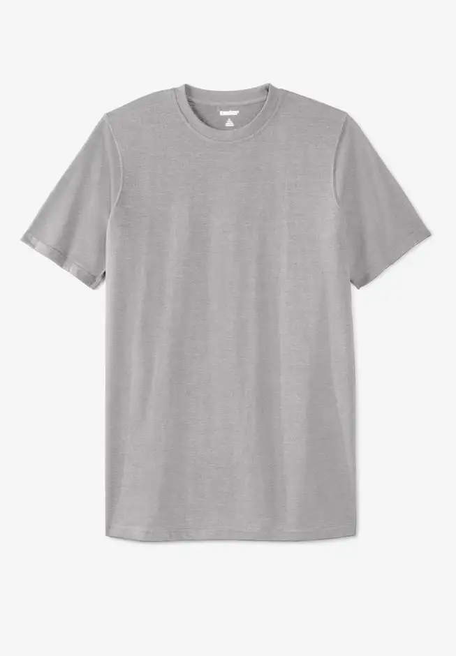 Shrink-Less Lightweight Longer-Length Crewneck T-Shirt