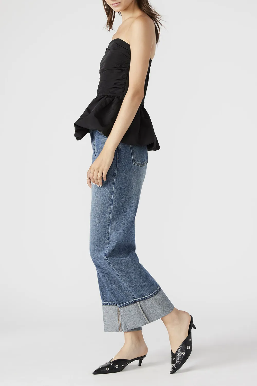 Straight Neck Top Black