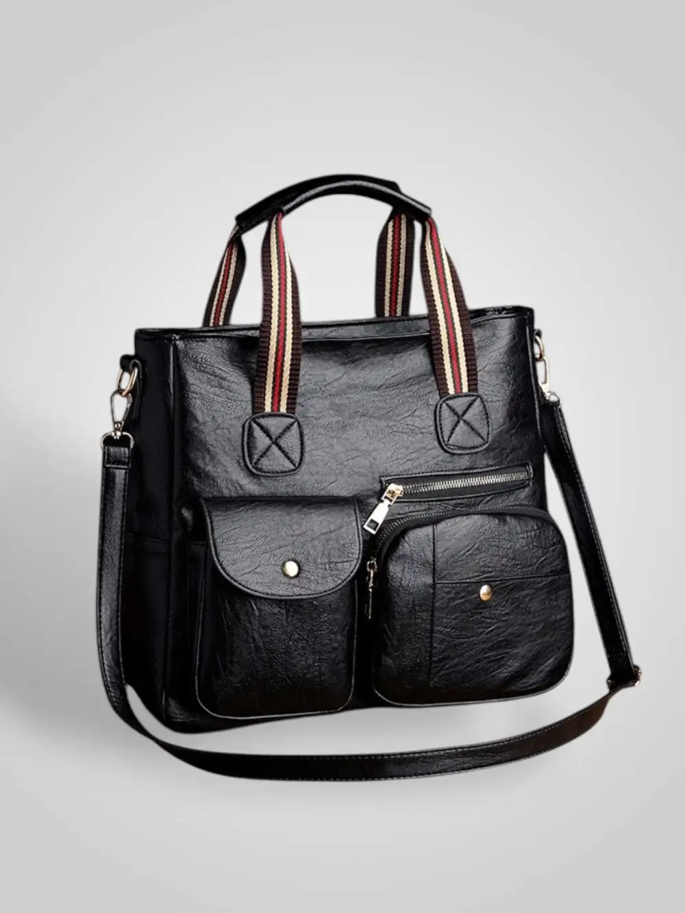Woven Vegan Leather Handbag