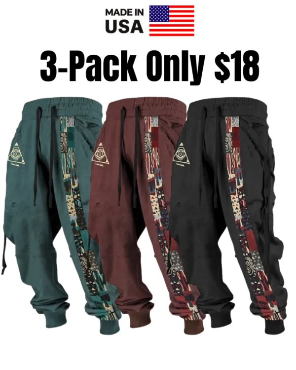 Men's Tribal Bandana Print 3D Sweatpants