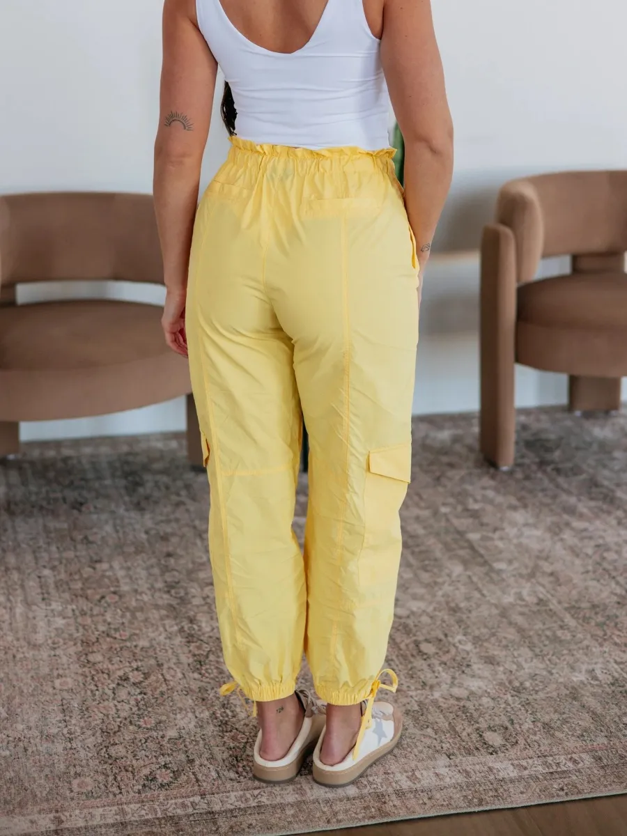 Ruffled Waist Cargo Pants