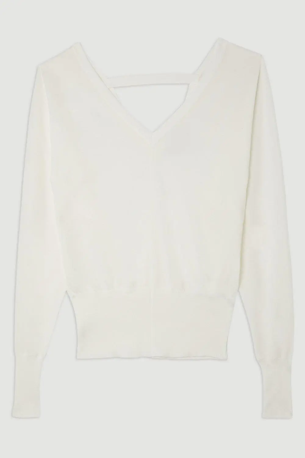 Lightweight Knitted V Neck Long Sleeve Jumper