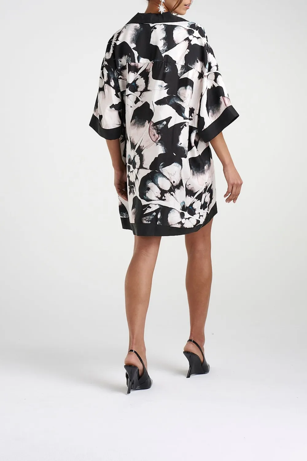 Black And White Personalized Art Plant Flowers Dresses