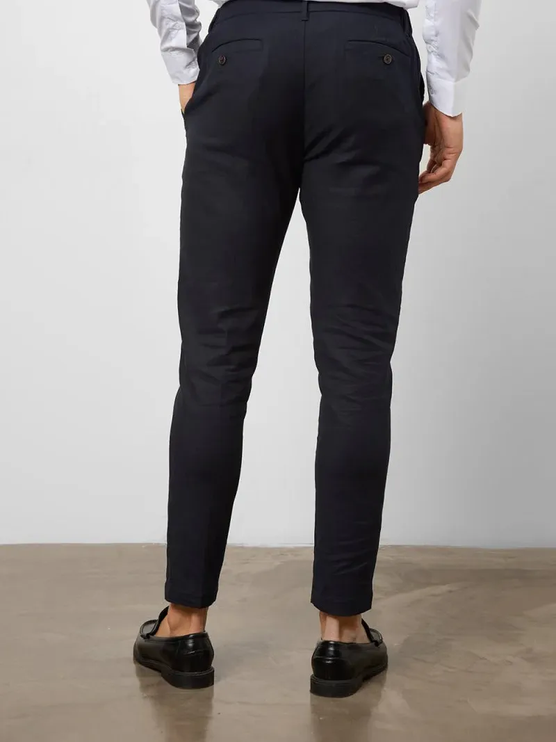 Navy Hight-End Comfortable Suit Trousers
