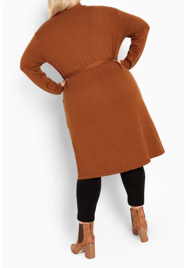 Medium To Long Solid Color Cardigan