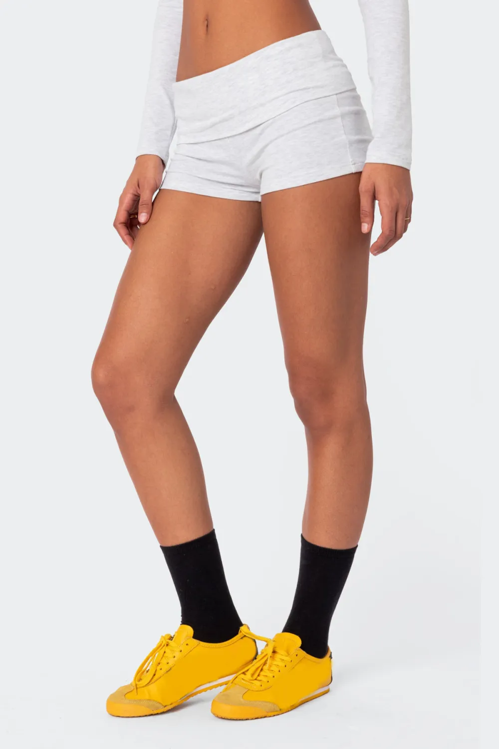 White Fold Over Shorts