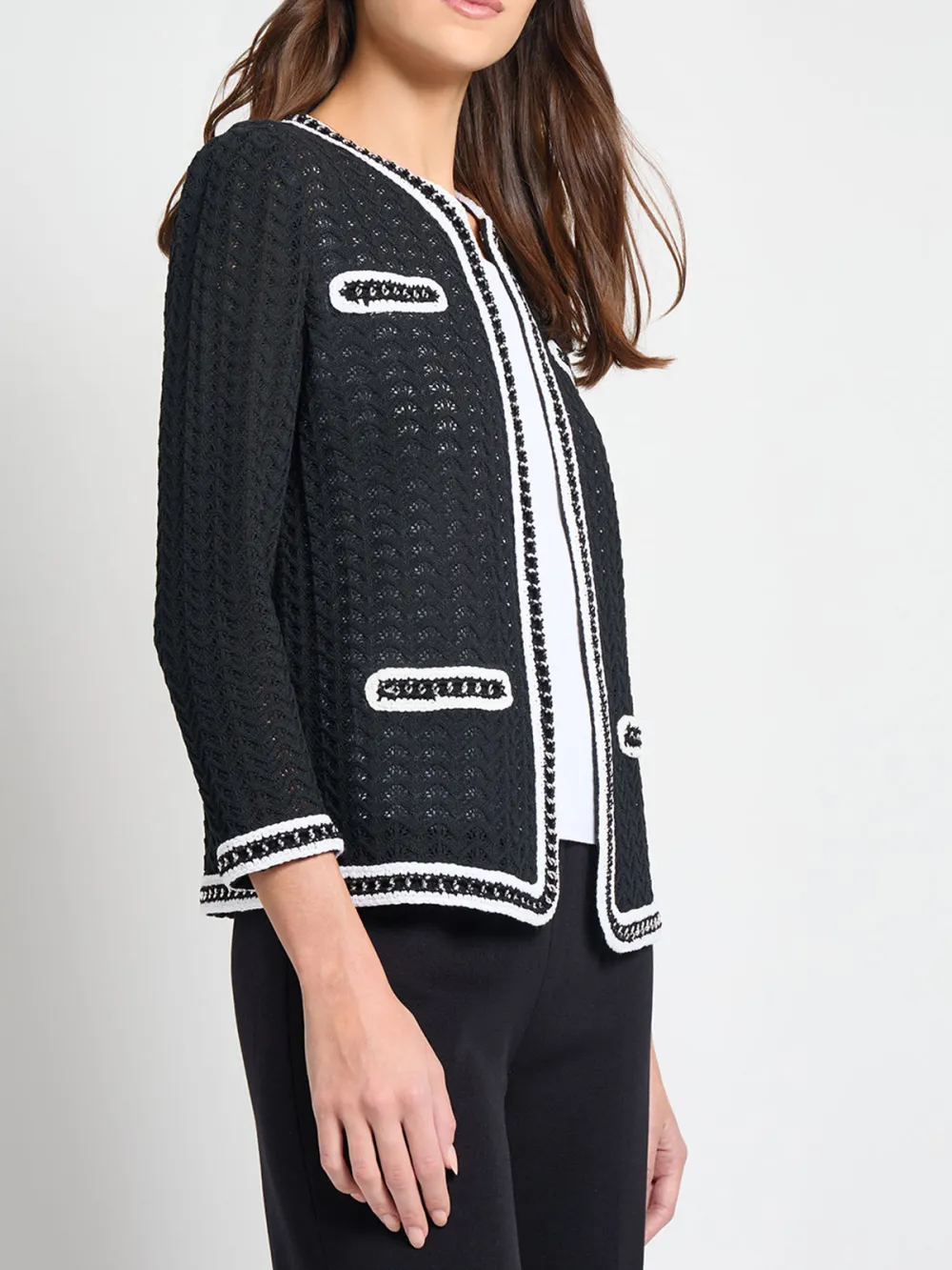 Fake Pocket V-Neck Jacket