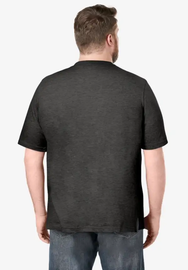 Shrink-Less Lightweight Henley T-Shirt