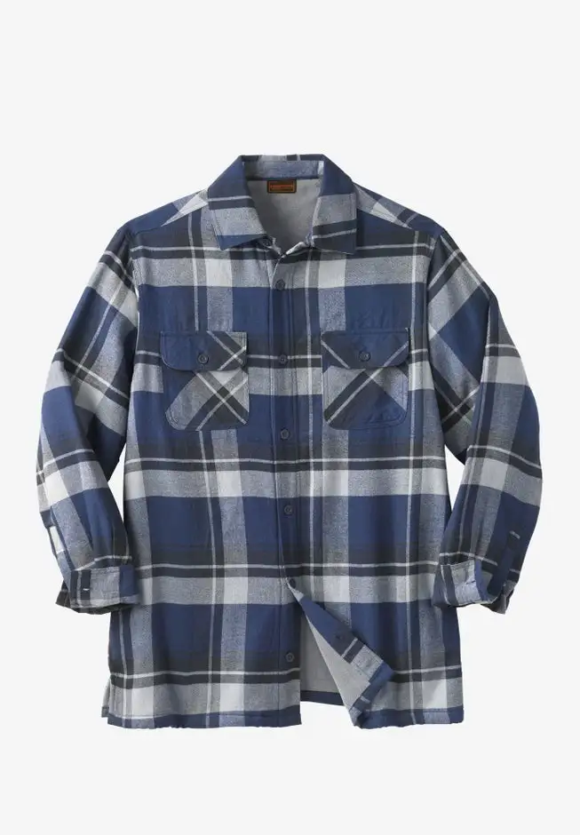 Fleece-Lined Flannel Shirt Jacket