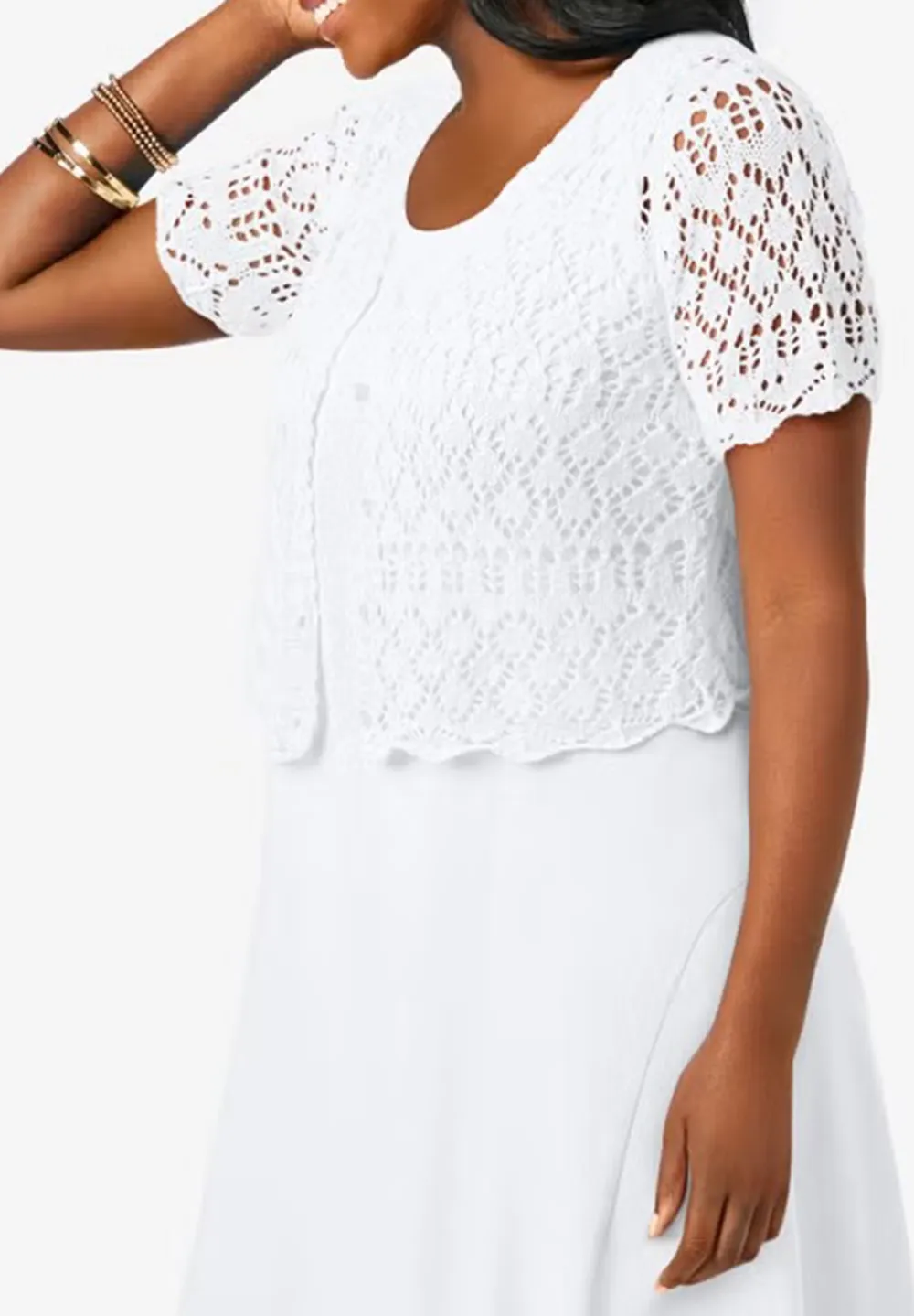 Solid Color Crochet Cardigan