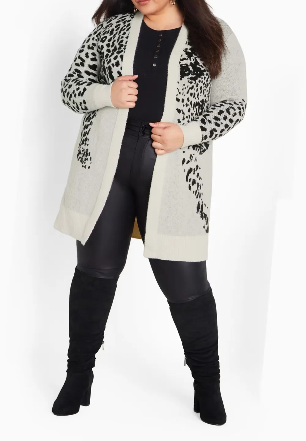 Leopard Print Shoulder Cardigan
