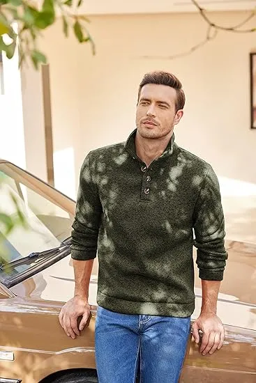 Men's Casual Slim Fit Pullover Sweater Knitted Thermal Sweatshirt.Fleece-lined For Warmth And Wind Protection.Comfortable And Stylish