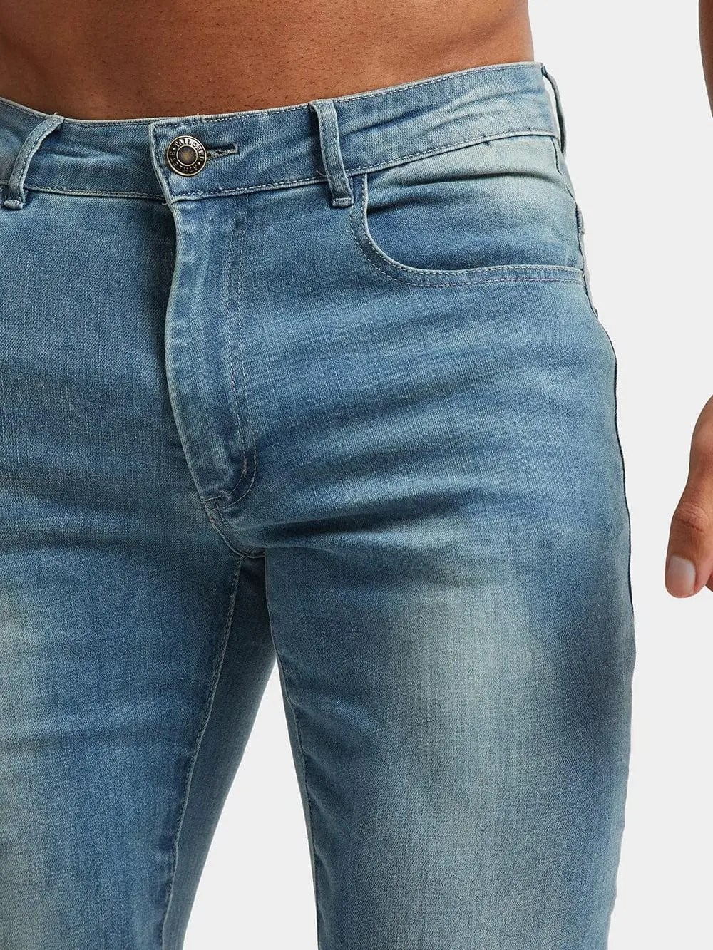 Light Blue Casual Daily Athletic Jeans