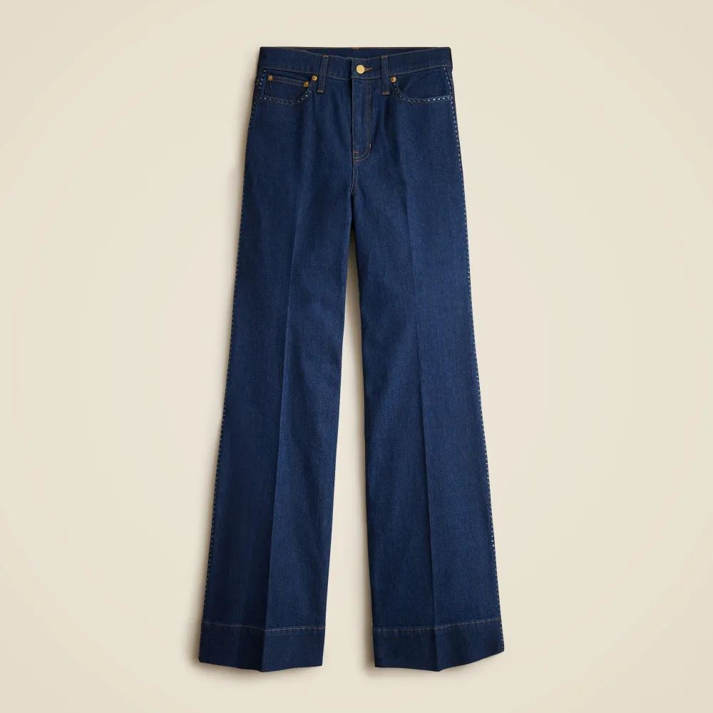 Embellished Wide-Leg Jeans