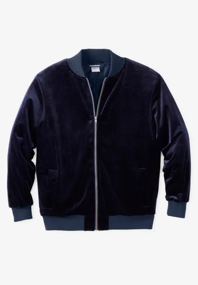 Velour Full Zip Bomber Jacket