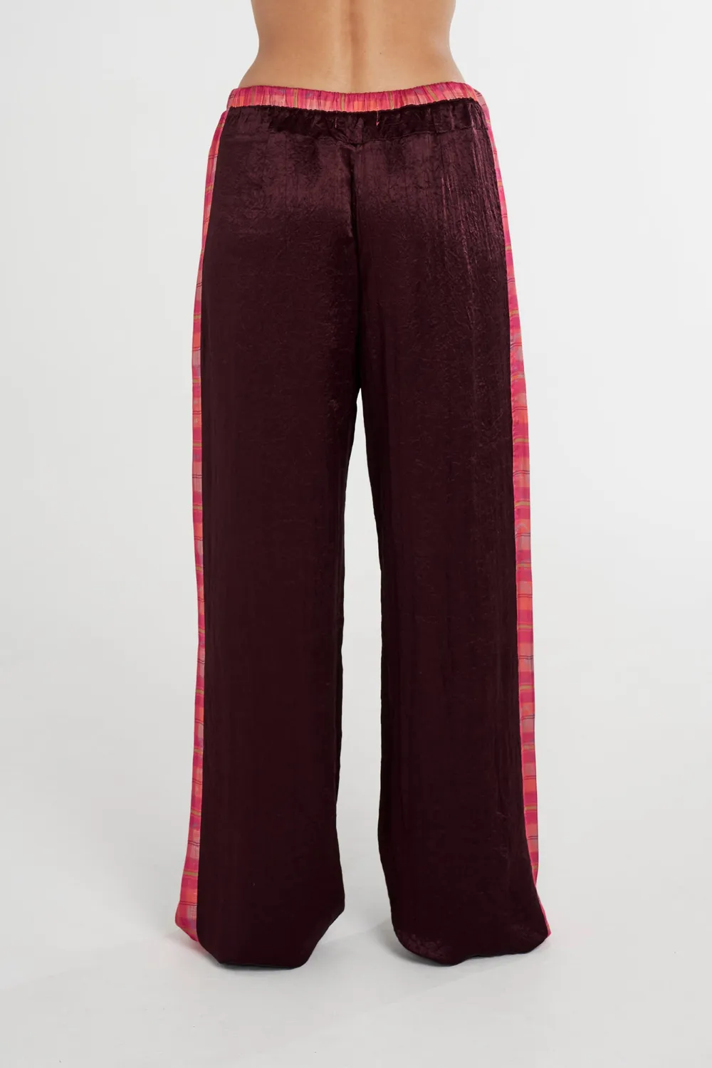 Simple Commuting Loose Plaid Drawstring Pants