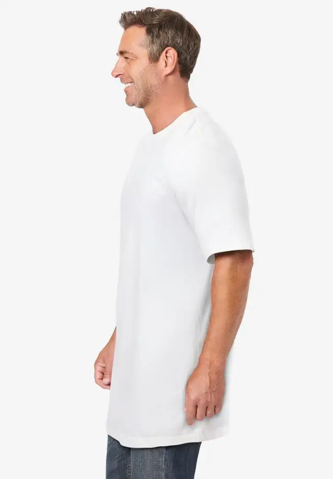 Shrink-Less Lightweight Longer-Length Crewneck T-Shirt