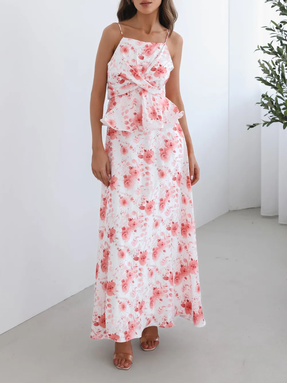 White Floral Casual Style Dress