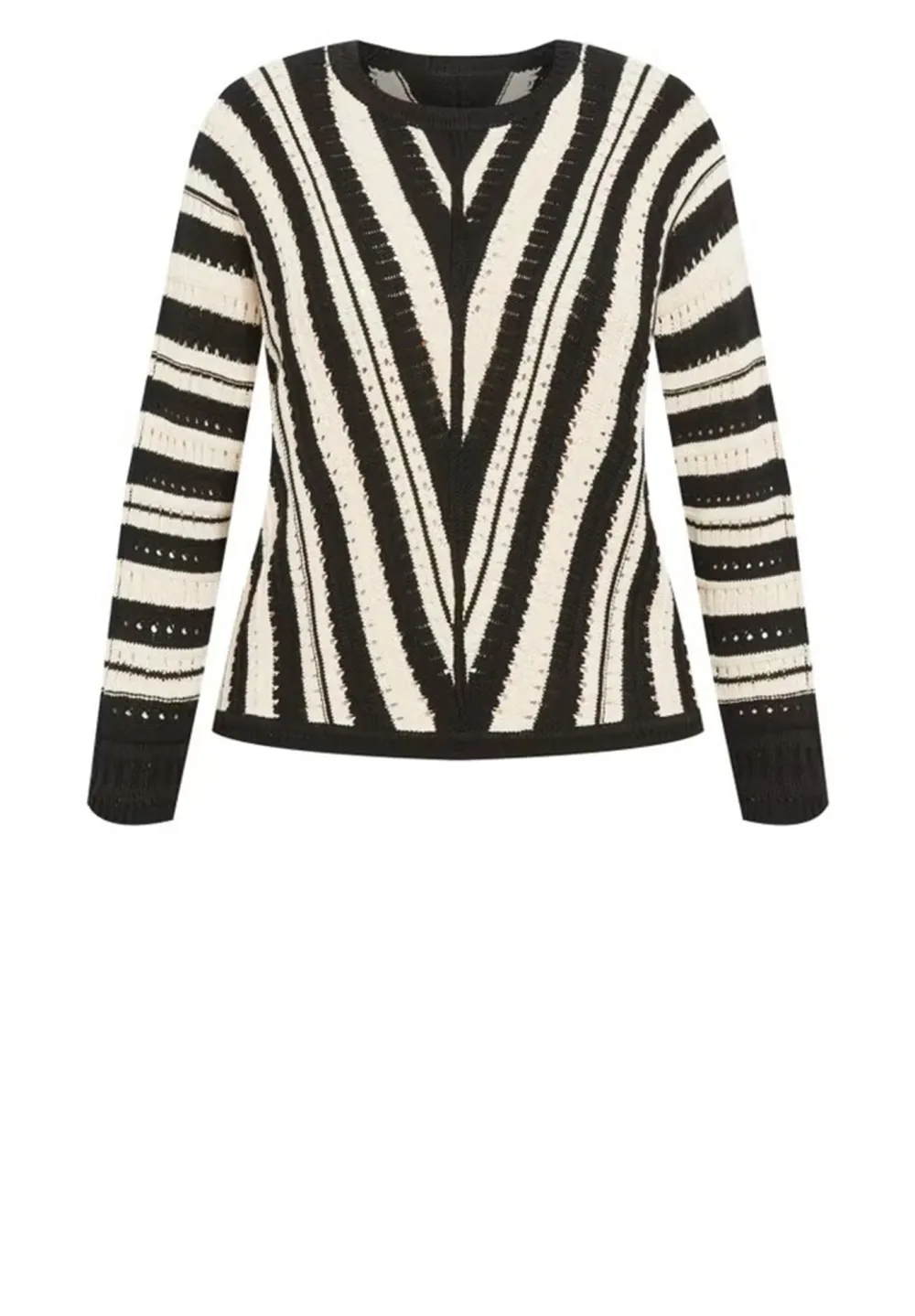Contrasting Striped Sweater