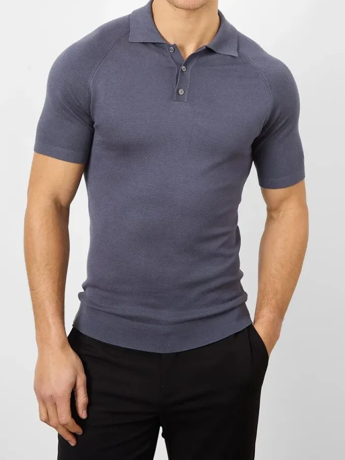 Graphite Soft Simple Stone Polo Shirt