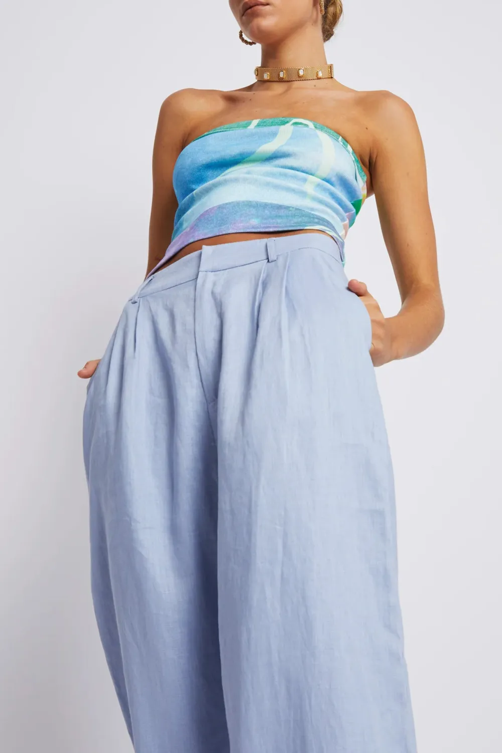 Blue Lazy Soft Loose Breathable  Pants